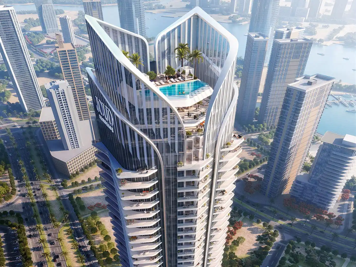 Rooftop terrace at Joud Residence Reem Island